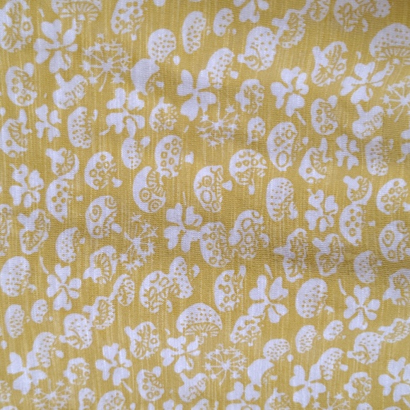 Duluth Trading Company Gold Dress W Mushroom Print, Front Tie & Pockets M - Picture 6 of 7